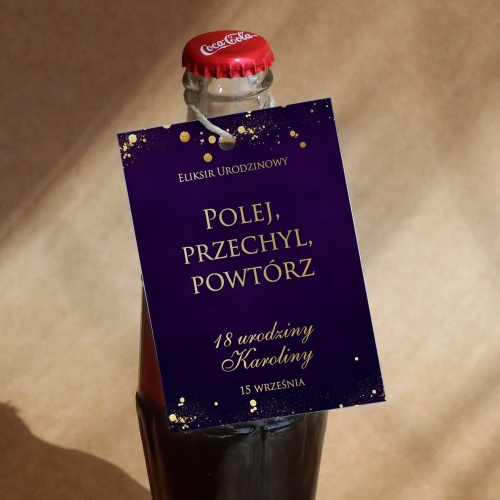 Fioletowo-złote urodzinowe zawieszki