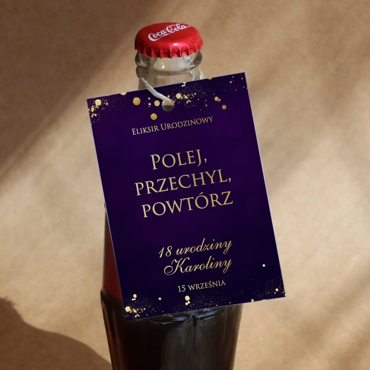 Fioletowo-złote urodzinowe zawieszki