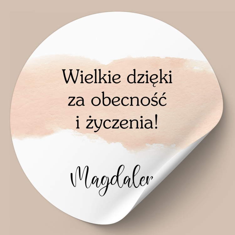 Pastelowo różowe naklejki na urodziny