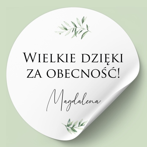 Naklejki na urodziny z motywem delikatnych liści