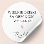 Naklejki na urodziny z różowym kwiatuszkiem