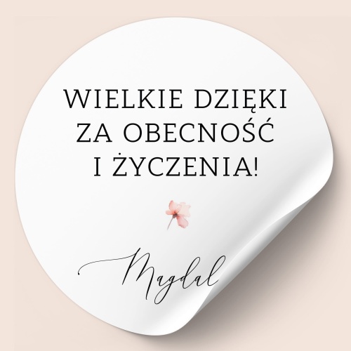 Naklejki na urodziny z różowym kwiatuszkiem