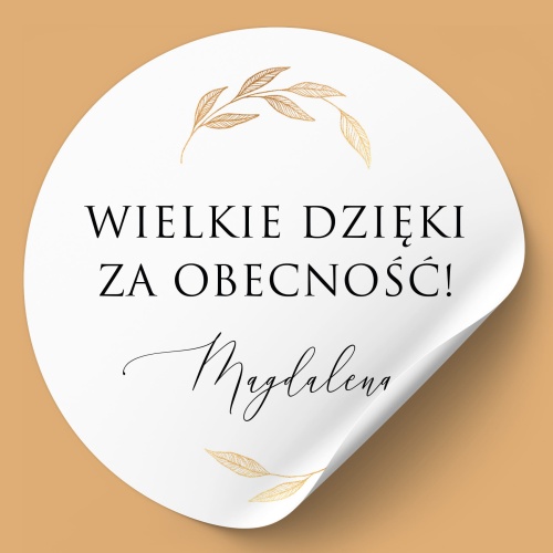 Naklejki na urodziny ze złotymi liśćmi