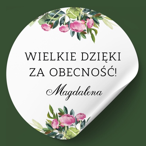 Naklejki na urodziny z piwonią