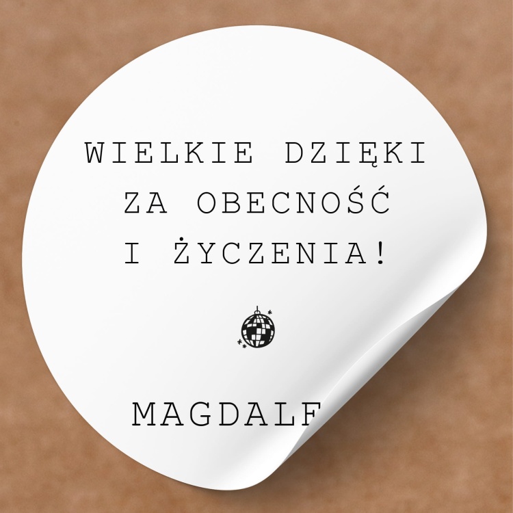 Naklejki na urodziny z kulą dyskotekową