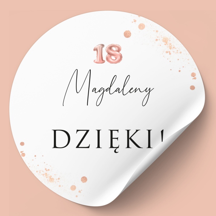 Naklejki na urodziny z różowym balonikiem