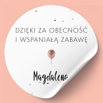Naklejki na urodziny z różowym balonem