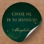 Złoto-szmaragdowe naklejki na urodziny