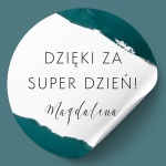 Zielone winietki naklejki na urodziny