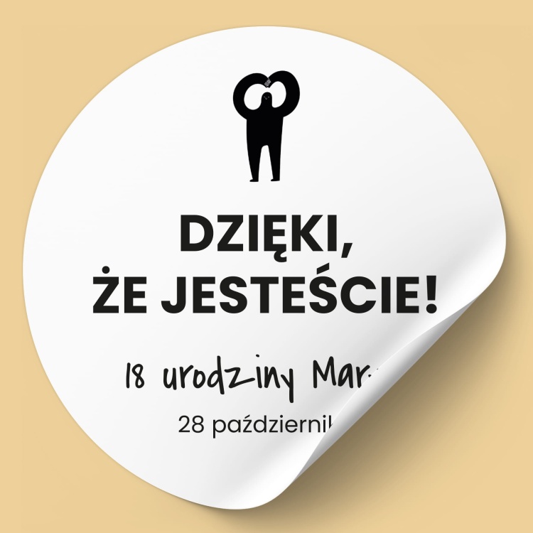 Winietki naklejki na urodziny z sympatycznym stworkiem
