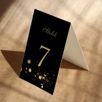 Czarno-złote numerki na stół urodzinowy