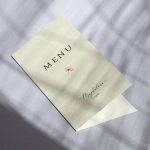 Karty menu na przyjęcie urodzinowe z różowym kwiatuszkiem