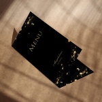 Karty menu na przyjęcie urodzinowe czarno-złote