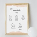 Plan stołu urodzinowego pudrowo różowy