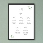 Plan stołu urodzinowego z motywem delikatnych liści