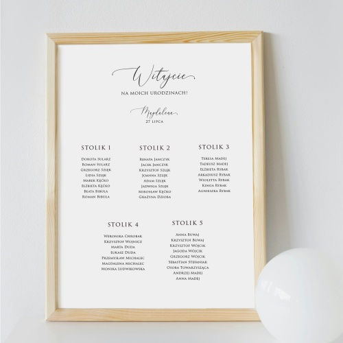 Plan stołu urodzinowego minimalistyczny