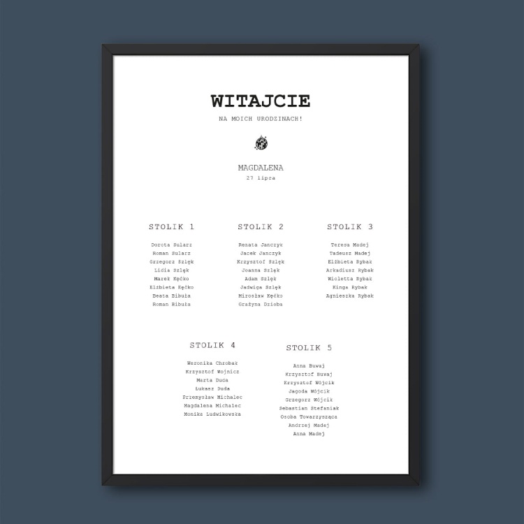 Plan stołu urodzinowego z kulą dyskotekową