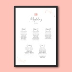 Plan stołu urodzinowego z brokatem rose gold