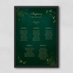 Plan stołu urodzinowego złoto-szmaragdowy