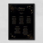 Plan stołu urodzinowego czarno-złoty