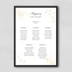 Plan stołu urodzinowego biało-złoty