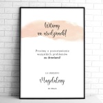 Tablice powitalne na przyjęcie urodzinowe pastelowo różowe