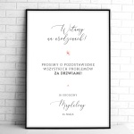 Tablice powitalne na przyjęcie urodzinowe z różowym kwiatuszkiem