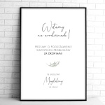 Tablice powitalne na przyjęcie urodzinowe z roślinnym motywem