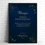 Tablice powitalne na przyjęcie urodzinowe granatowo-złote