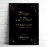 Tablice powitalne na przyjęcie urodzinowe czarno-złote