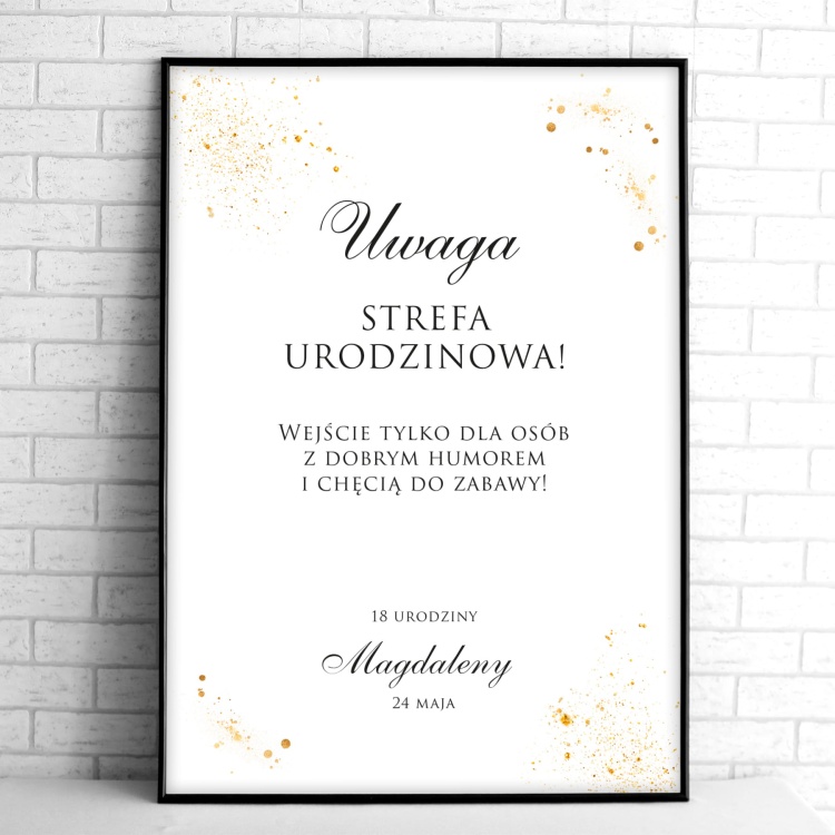 Tablice powitalne na przyjęcie urodzinowe biało-złote