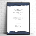 Tablice powitalne na przyjęcie urodzinowe granatowe