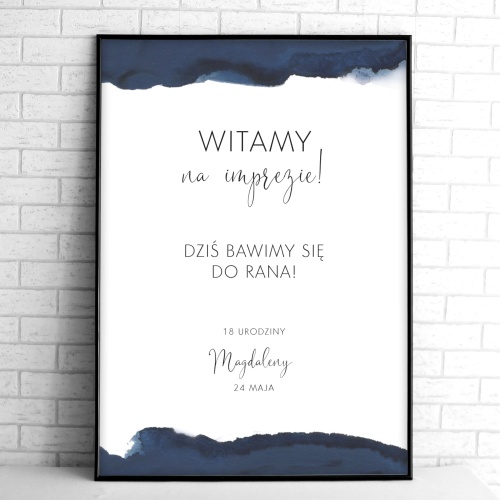 Tablice powitalne na przyjęcie urodzinowe granatowe