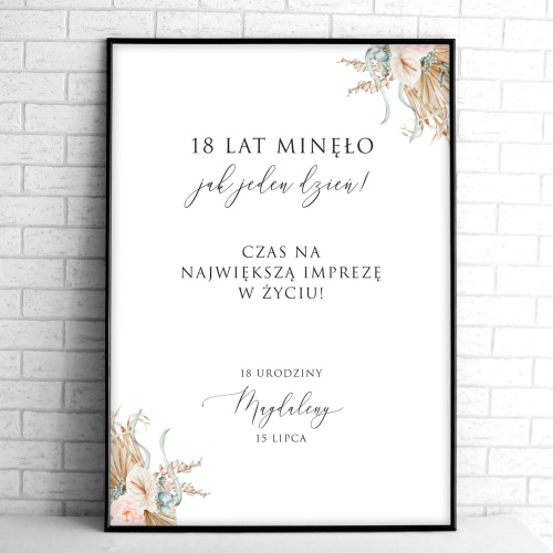Tablice powitalne na przyjęcie urodzinowe w stylu boho