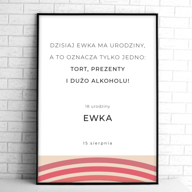 Tablice powitalne na przyjęcie urodzinowe z kolorowymi paskami