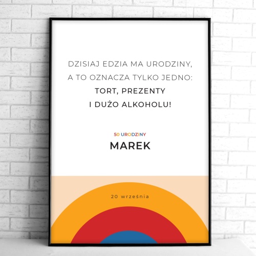 Tablice powitalne na przyjęcie urodzinowe z kolorowym wzorem