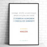 Tablice powitalne na przyjęcie urodzinowe z kolorowymi napisami