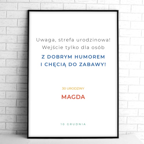 Tablice powitalne na przyjęcie urodzinowe z kolorowymi napisami