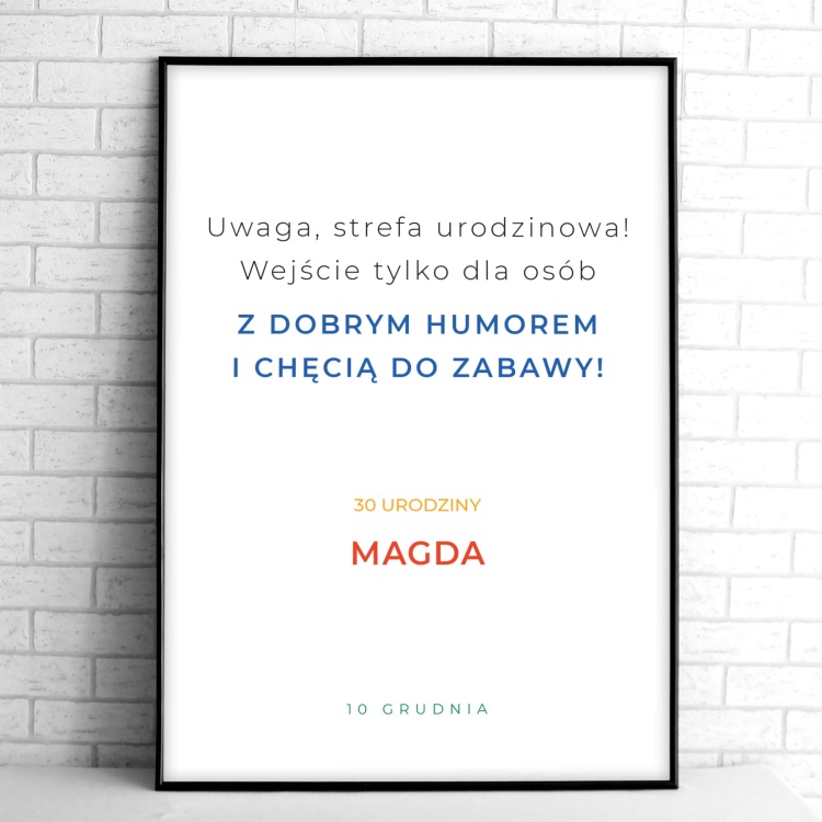 Tablice powitalne na przyjęcie urodzinowe z kolorowymi napisami