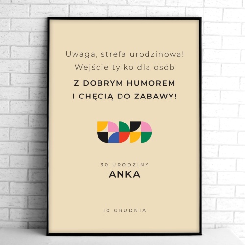 Tablice powitalne na przyjęcie urodzinowe z kolorowym wzorkiem