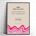 Tablice powitalne na przyjęcie urodzinowe z różową falą