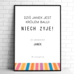 Tablice powitalne na przyjęcie urodzinowe z kolorowymi paskami