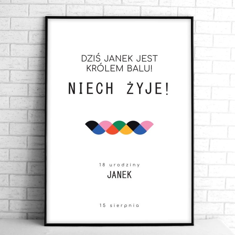 Tablice powitalne na przyjęcie urodzinowe z kolorowym wzorem