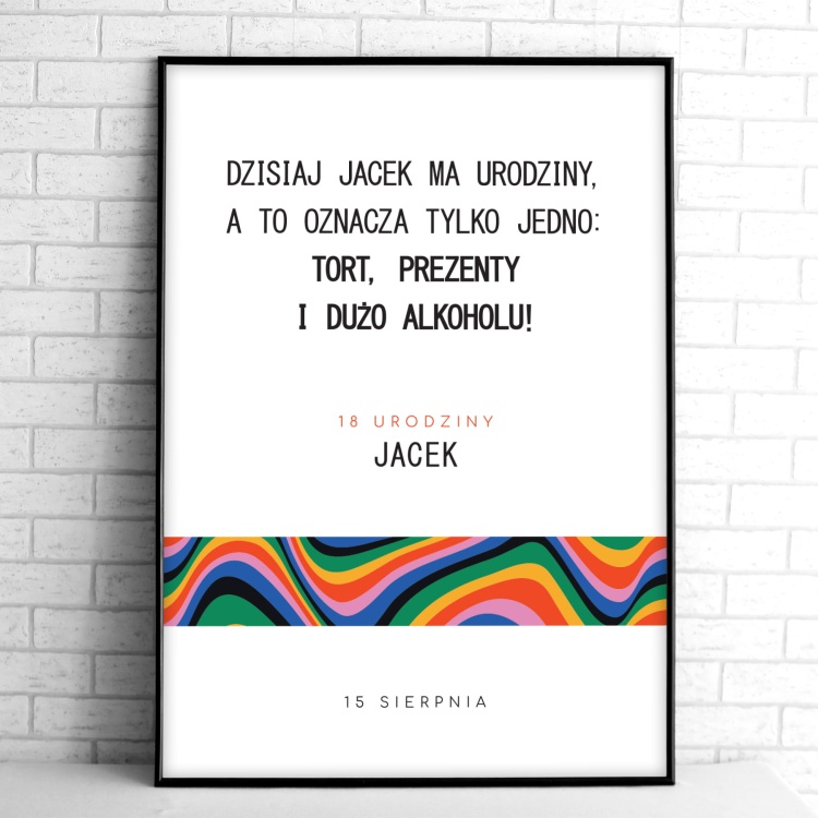 Tablice powitalne na przyjęcie urodzinowe tęczowe