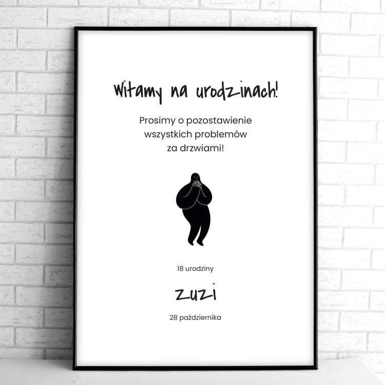 Tablice powitalne na przyjęcie urodzinowe z uroczym stworkiem