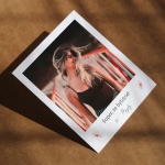 Polaroid podziękowanie dla gości - z różowym kwiatuszkiem