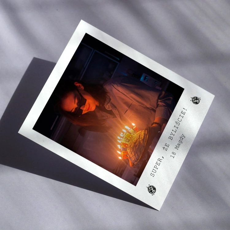 Polaroid podziękowanie dla gości - z kulą dyskotekową