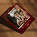 Polaroid podziękowanie dla gości - bordowo-złote