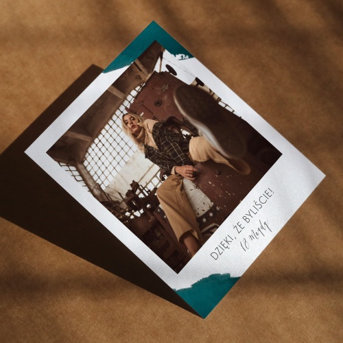 Polaroid podziękowanie dla gości - zielone