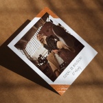 Polaroid podziękowanie dla gości - pomarańczowe